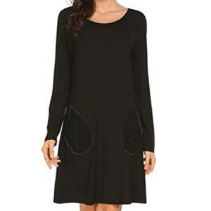 Black sleep night shirt dress